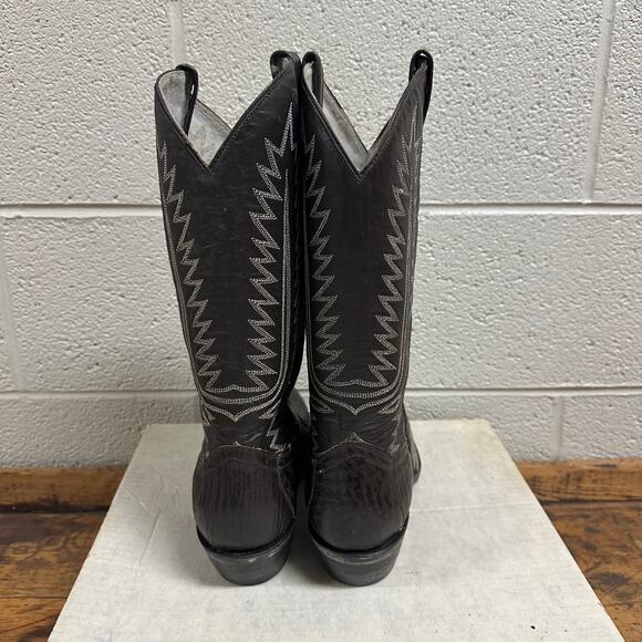 New Cowtown Boots Western Riding Boots Mens Size 7.5D Brown Leather‎ Embroidered main image 7